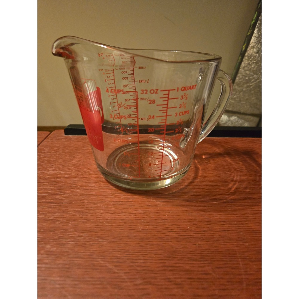 Anchor Hocking Oven Originals Glass Measuring Cup 4 Cup 1 Quart‎ 1 Liter Clear